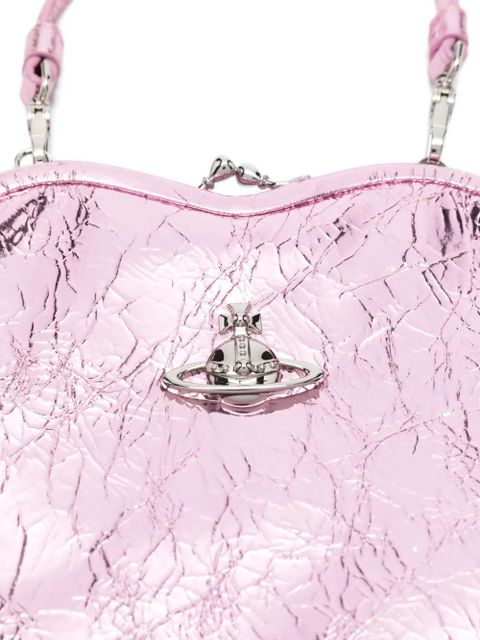 Vivienne Westwood heart-shaped metallic clutch bag - Pink