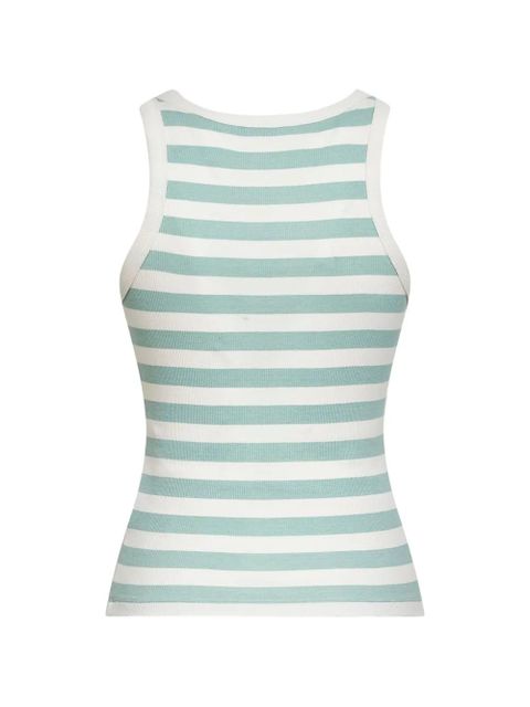 MC2 Saint Barth striped-embroidered tank top - Blue - zdjęcie produktu nr 2