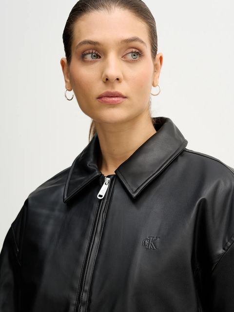 Calvin Klein Jeans kurtka kolor czarny przejściowa oversize LV047E507G - zdjęcie produktu nr 2