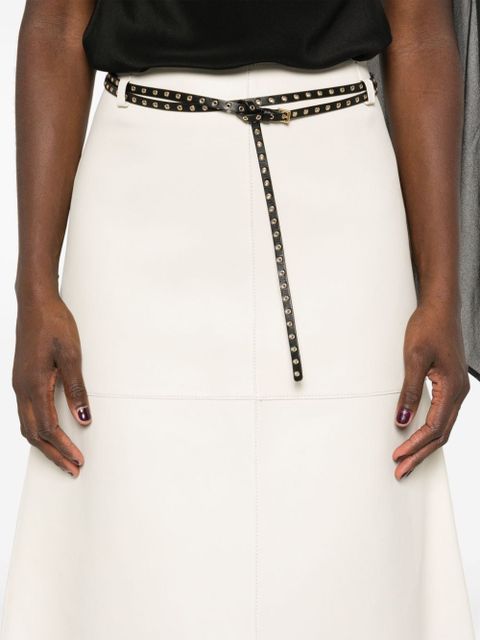 TOTEME leather midi skirt - White