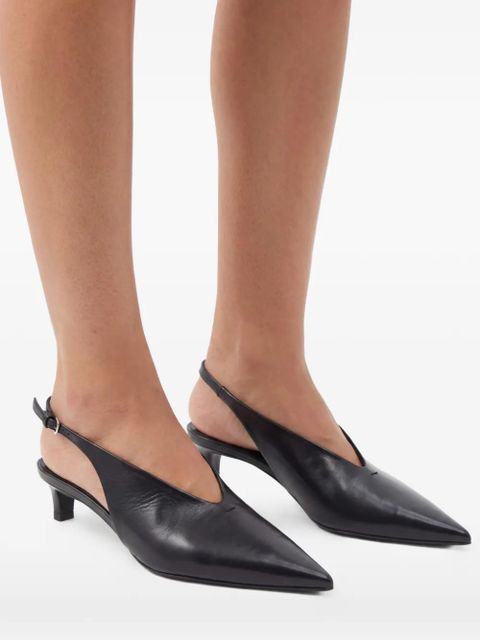 Jil Sander 35mm leather pumps - Black