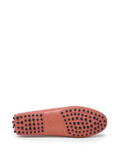 Tod's Gommini croc-effect loafers - Pink