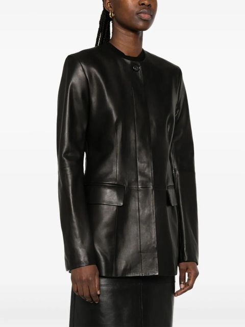 TOTEME collarless leather jacket - Black - zdjęcie produktu nr 2