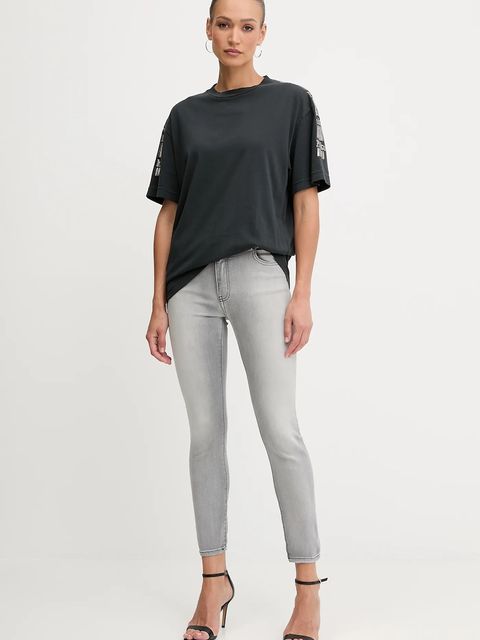 Pinko t-shirt bawełniany damski kolor szary 105755 A2V0