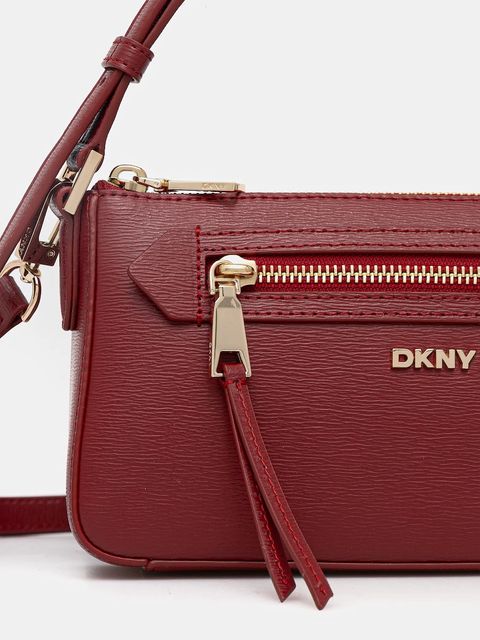 Dkny torebka skórzana kolor czerwony R42HKE18