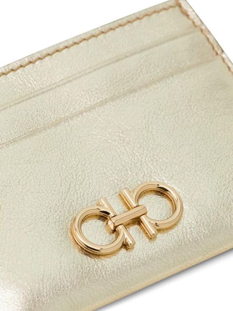 Ferragamo Gancini Leathercredit card holder - Gold