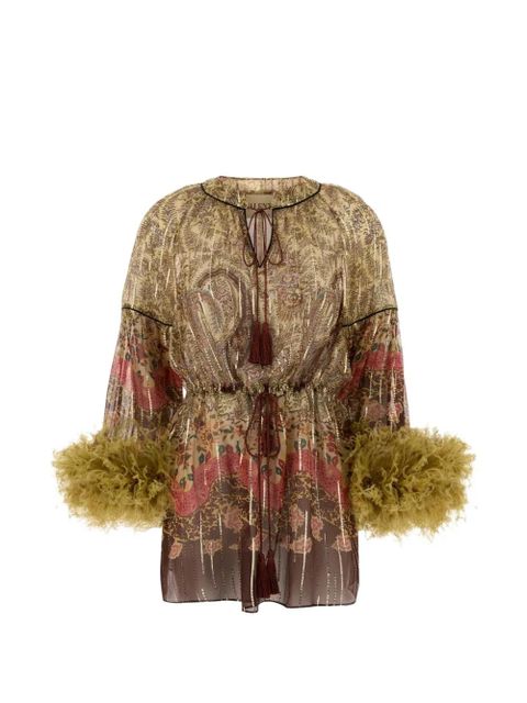 Valentino Garavani printed silk blouse - Brown - zdjęcie produktu nr 1