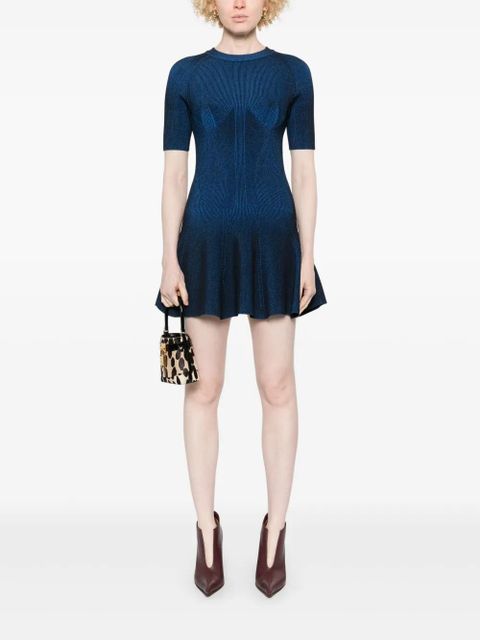 Balmain ribbed-knit dress - Blue