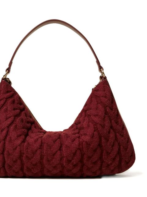 TWINSET cable-knit chain-detail shoulder bag - Red