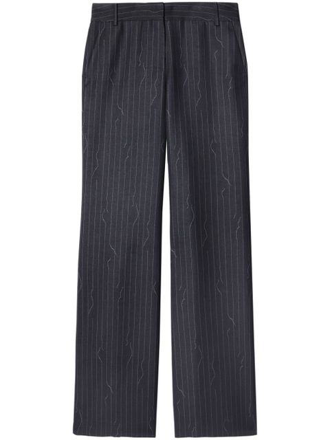 Off-White pinstripe-pattern virgin wool-blend trousers - Grey - zdjęcie produktu nr 1