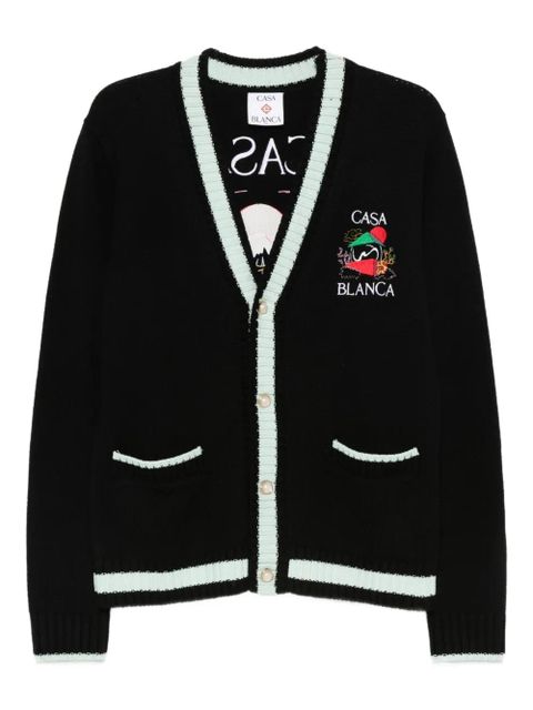 Casablanca embroidered panel cardigan - Black - zdjęcie produktu nr 1