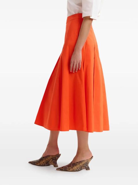 Essentiel Antwerp zip-fastening A-line midi skirt - Orange