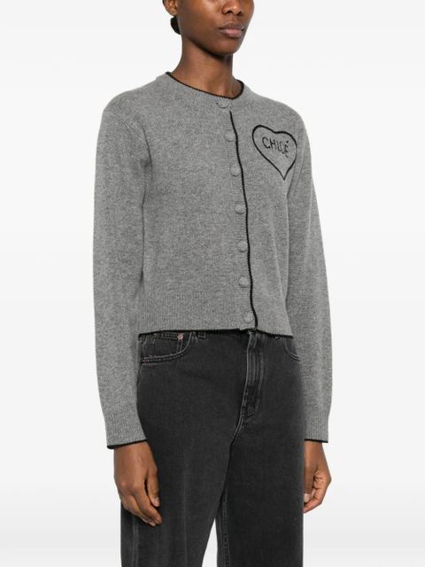 Chloé heart-motif buttoned cardigan - Grey