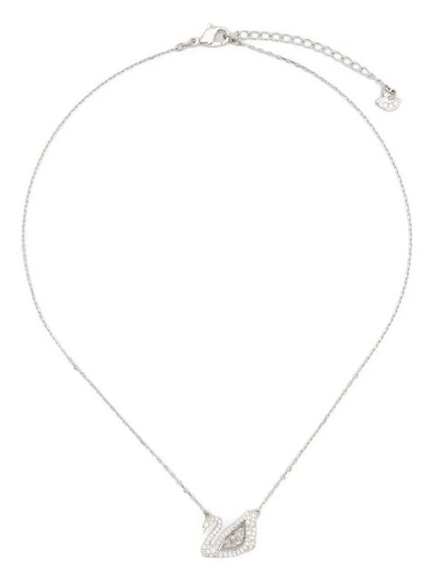 Swarovski crystal-embellished logo pendant chain - Silver