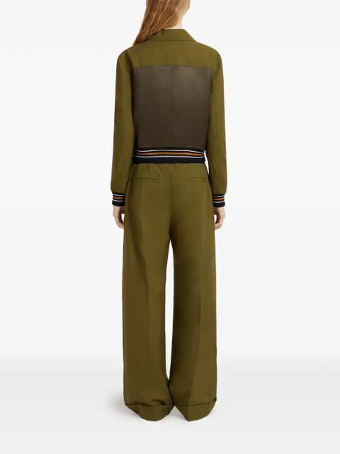 Marni striped ribbed jacket - Green