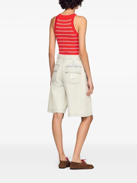 SANDRO washed denim bermuda shorts - Blue