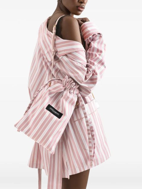 Dolce & Gabbana Essenza bag in striped poplin - Pink - zdjęcie produktu nr 2