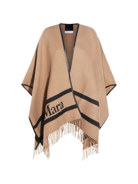 Max Mara fringed striped poncho - Neutrals - zdjęcie produktu nr 1