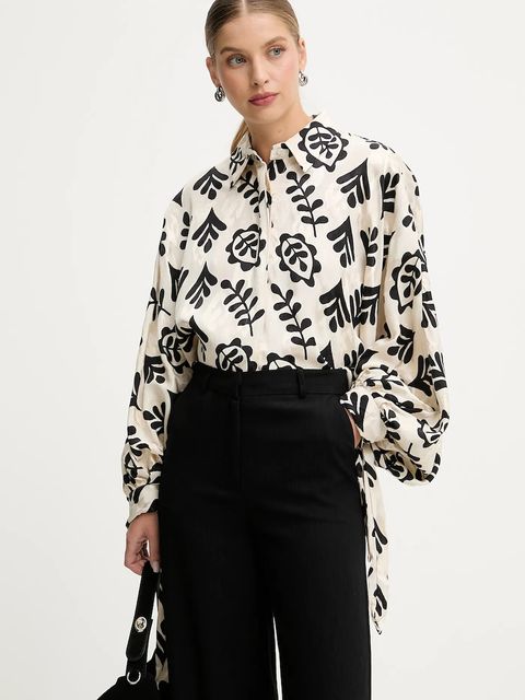 Answear.LAB koszula damska kolor czarny relaxed z kołnierzykiem klasycznym - zdjęcie produktu nr 1