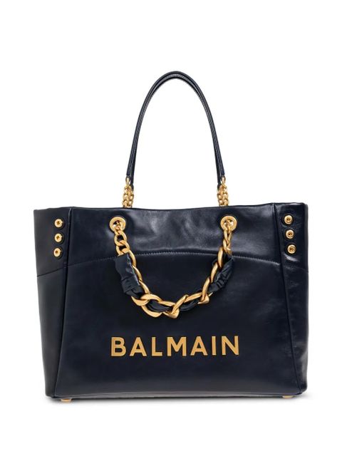 Balmain chain-detail logo shoulder bag - Blue - zdjęcie produktu nr 1