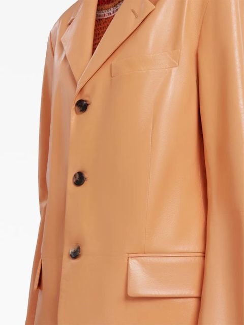 Marni long-sleeve leather blazer - Orange