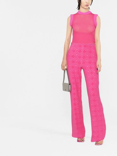 Marine Serre Moon Sponge flared trousers - Pink - zdjęcie produktu nr 2