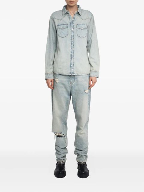 Zadig&Voltaire Saby stud-embellished denim shirt - Blue - zdjęcie produktu nr 2