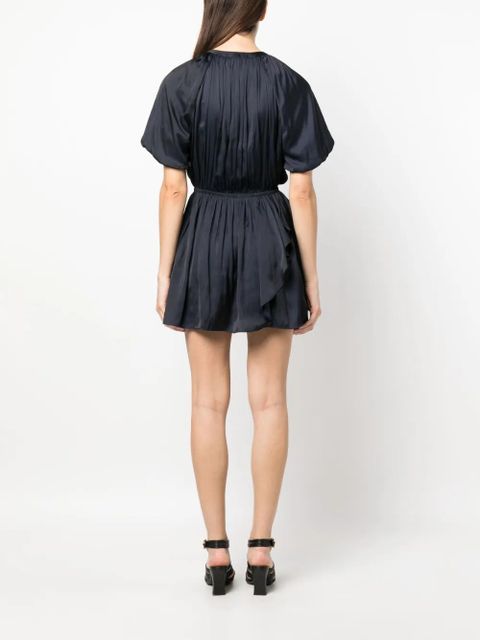 Zadig&Voltaire Romina puff-sleeve ruched mini dress - Blue