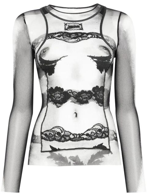 Jean Paul Gaultier The Body Lace Marinére top - Black - zdjęcie produktu nr 1