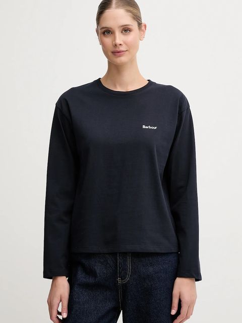 Barbour longsleeve bawełniany LAVENSDALE kolor granatowy LML0899 - zdjęcie produktu nr 1