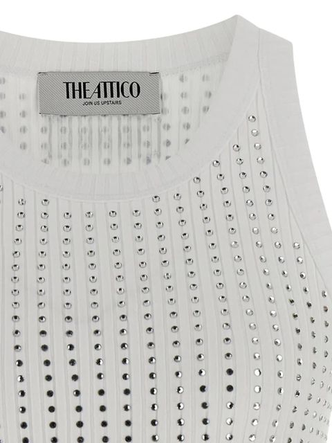 The Attico ribbed crystal-embellished tank top - White - zdjęcie produktu nr 2