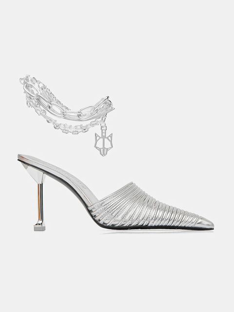 Naked Wolfe klapki skórzane Chromed kolor srebrny Chromed Silver Leather - zdjęcie produktu nr 2