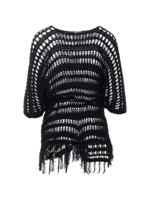 TWINSET lurex mesh fringe dress - Black - zdjęcie produktu nr 2