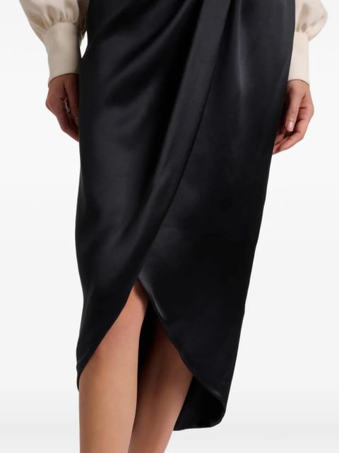 Valentino Garavani bow draped midi skirt - Black
