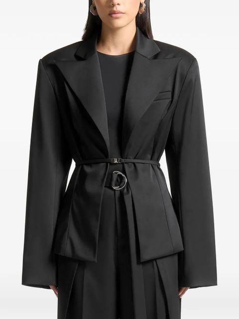 Manière De Voir wide-shoulder belted blazer - Black - zdjęcie produktu nr 1