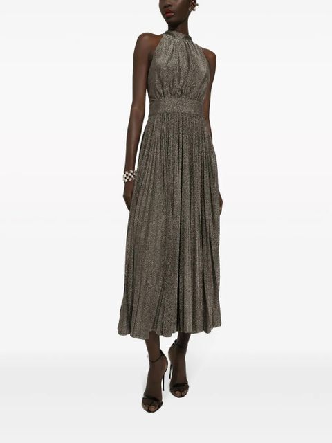 Dolce & Gabbana pleated silk midi dress - Silver - zdjęcie produktu nr 2