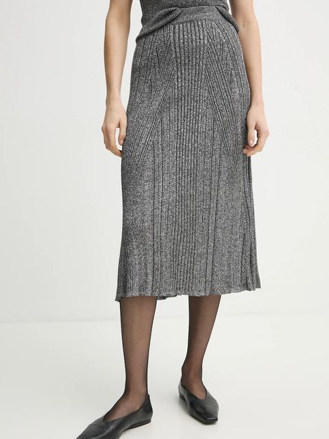 AERON spódnica MOSSY kolor szary midi rozkloszowana SK233562 - zdjęcie produktu nr 1