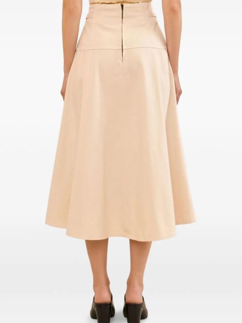 Ulla Johnson The Brigette buckle detail midi skirt - Neutrals