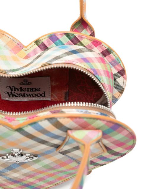 Vivienne Westwood Josephine heart plaid tote bag - Neutrals