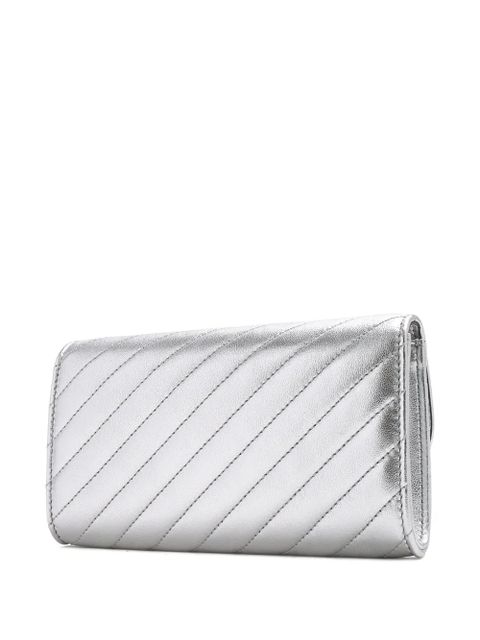 Jimmy Choo Curve quilted clutch bag - Silver - zdjęcie produktu nr 2