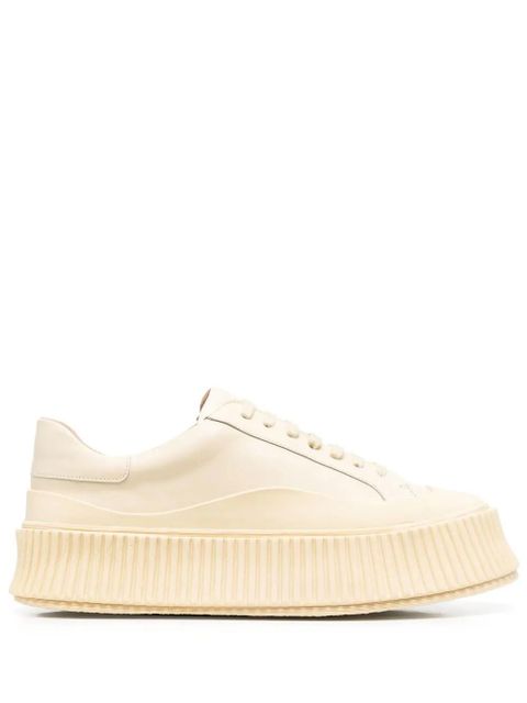 Jil Sander panelled low-top leather sneakers - Neutrals - zdjęcie produktu nr 1