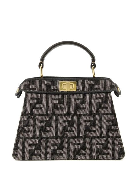 FENDI Peekaboo denim tote bag - Black - zdjęcie produktu nr 1