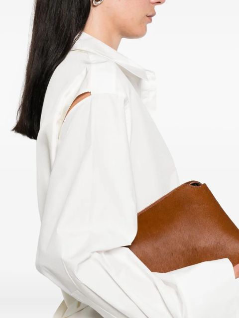 Róhe cut out-detail shirt dress - White