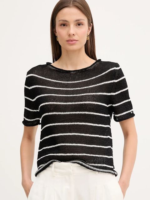 Tommy Hilfiger t-shirt damskie kolor czarny WW0WW46522 - zdjęcie produktu nr 1