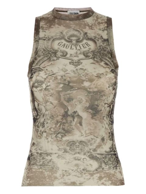 Jean Paul Gaultier graphic-print sleeveless top - Neutrals - zdjęcie produktu nr 1