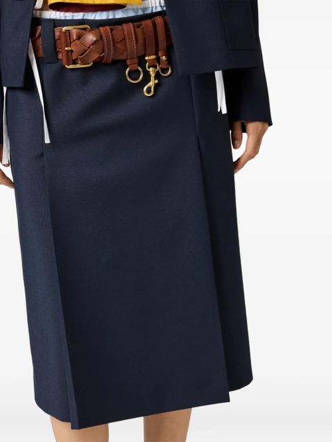 Miu Miu embroidered midi skirt - Blue