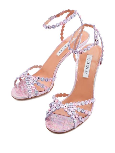 Aquazzura 85mm Tequila crystal-embellishment sandals - Purple