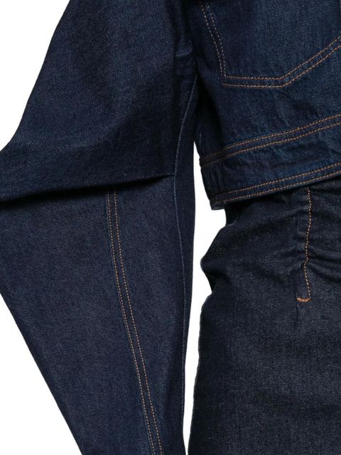 Sportmax curved-sleeve denim jacket - Blue