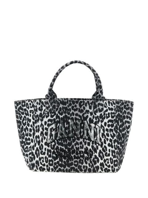 GANNI leopard sequin medium tote - White - zdjęcie produktu nr 1