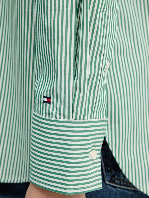 Tommy Hilfiger koszula bawełniana damska kolor zielony relaxed z kołnierzykiem klasycznym WW0WW48190